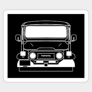 Toyota Land Cruiser FJ40 White Outline Magnet